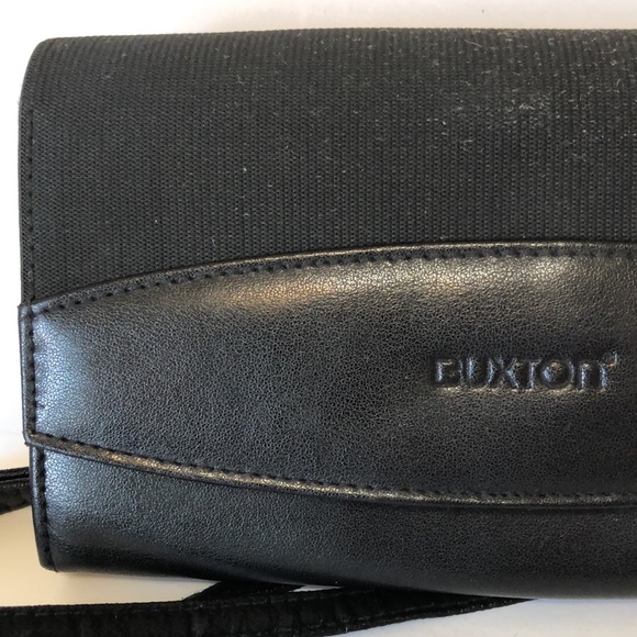 Buxton Black Leather Long Bifold Organizer Wallet with cellphone case - Picture 2 of 11